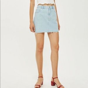 Topshop Bleach Denim Skirt